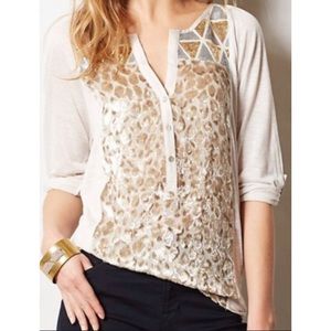 TINY, Anthropologie Sequin Burnout Top